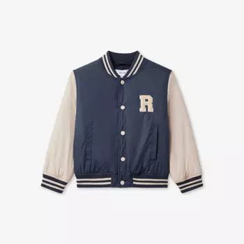 Бомбер arkan с фактурной надписью 3-14 лет Reiss, синий
