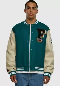 Бомбер Chaquetas FUBU COLLEGE VARSITY, цвет green creme brown