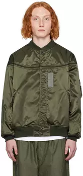 Бомбер цвета хаки со вставками Comme des Garons