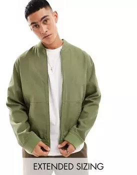 Бомбер цвета потертого хаки ASOS DESIGN