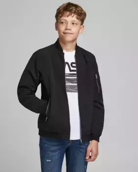 Бомбер для мальчика Jack & Jones, черный