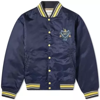 Бомбер Drole De Monsieur Embroidered, темно-синий