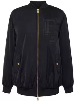 Бомбер Elisabetta Franchi с логотипом, черный