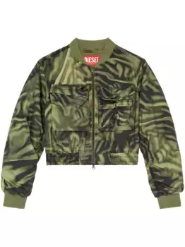 Бомбер G-Khlow на молнии DIESEL, зеленый