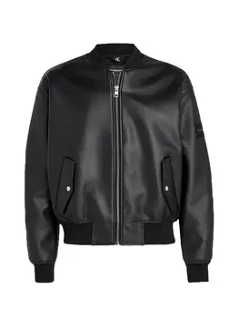 Бомбер giacca leather bomber Calvin Klein, черный