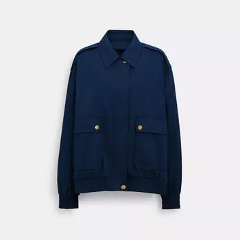 Бомбер Harrington на кнопках спереди Coach Outlet, цвет Deep Blue
