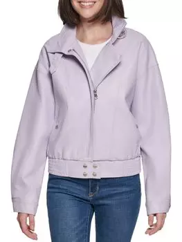 Бомбер из искусственной кожи Guess, сирень