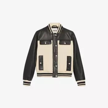 Бомбер из кожи и трикотажа с контрастными вставками Claudie Pierlot, цвет divers