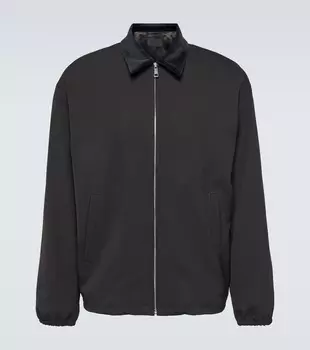 Бомбер из натуральной шерсти Virgin wool Prada, черный
