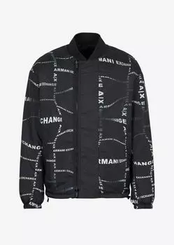 Бомбер из переработанной технической ткани Armani Exchange, черный