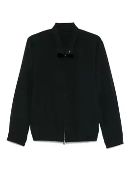 Бомбер из сирсакера Emporio Armani, синий
