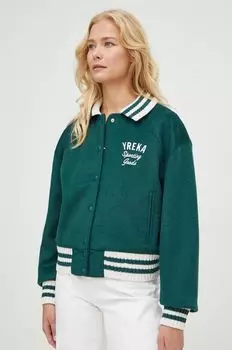 Бомбер из смесовой шерсти Levi's, зеленый