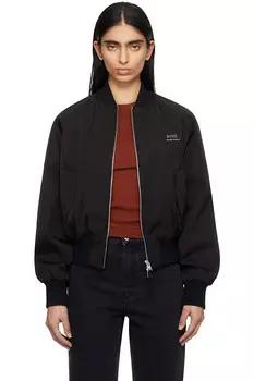 Бомбер из твила Ami Paris, черный