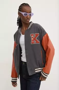 Бомбер Karl Kani из смесовой шерсти, серый