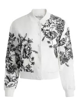 Бомбер Keri с цветочной вышивкой Alice + Olivia, белый