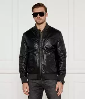 Бомбер кожаный Hechter Paris, черный