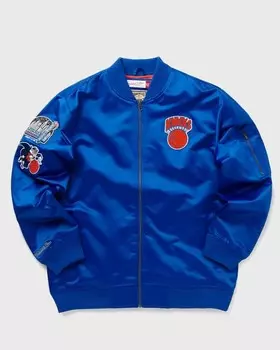 Бомбер Mitchell & Ness Nba Lightweight Satin Bomber Vintage Logo New York Knicks, цвет royal