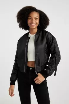 Бомбер на молнии Defacto, черный