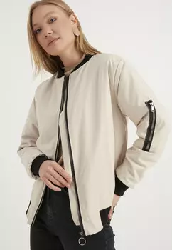 Бомбер на молнии Herita, бежевый