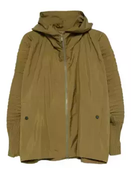 Бомбер на молнии Homme Pliss Issey Miyake, зеленый