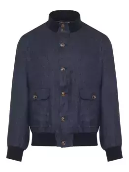 Бомбер на пуговицах Barba, синий
