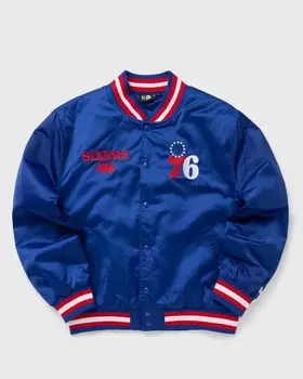 Бомбер New Era Nba Satin Bomber Jckt Philadelphia 76Ers, цвет med blue