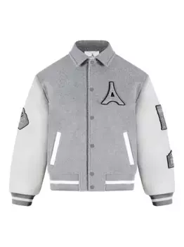 Бомбер Oscar с кожаными рукавами Manire De Voir, серый