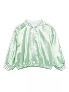 Бомбер с эффектом металлик Miss Grant Kids, зеленый