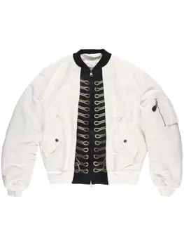 Бомбер с эффектом тромплей Alexander McQueen, белый