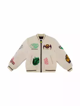 Бомбер с аппликациями Barrow, бежевый