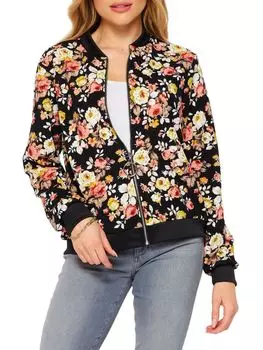 Бомбер с цветочным принтом Bluegrey, цвет Black Multi