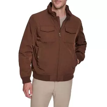 Бомбер с двумя карманами Big & Tall Dockers Polytwill, цвет Chocolate Brown