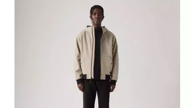 Бомбер с худи и мягкой оболочкой Levi's, серый