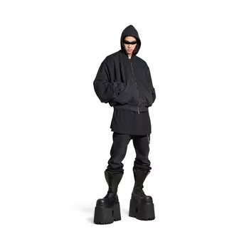 Бомбер с капюшоном BALENCIAGA, черный