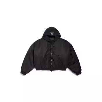 Бомбер с капюшоном BALENCIAGA, черный