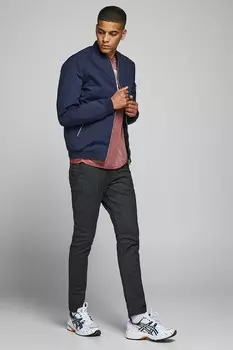 Бомбер с карманами на молнии Jack & Jones, синий