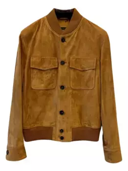 Бомбер с накладным карманом Loro Piana, коричневый