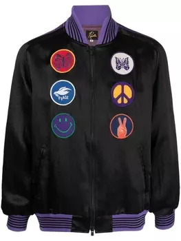Бомбер с нашивками Needles, черный