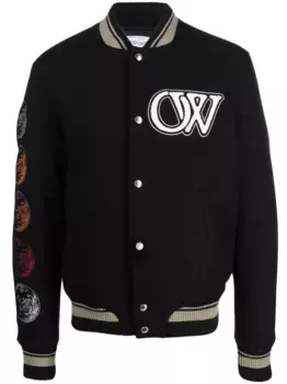 Бомбер с нашивкой-логотипом OFF-WHITE, черный