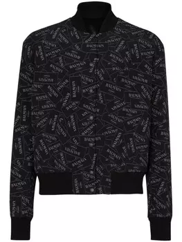 Бомбер с принтом Balmain, черный