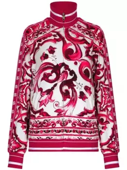 Бомбер с принтом Majolica DOLCE & GABBANA, красный