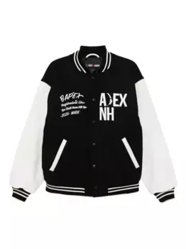 Бомбер с вышитым логотипом A BATHING APE, черный
