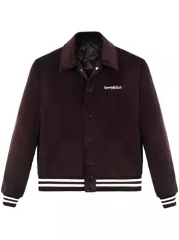 Бомбер с вышитым логотипом Sporty & Rich, коричневый