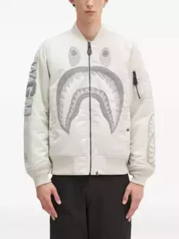 Бомбер с вышивкой A BATHING APE, белый