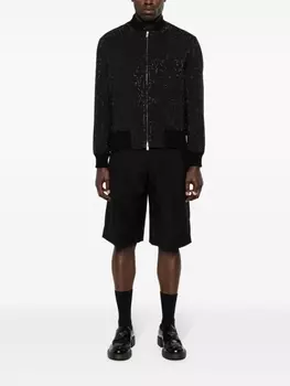 Бомбер со стразами Lardini, черный