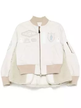 Бомбер со вставками Sacai, серый