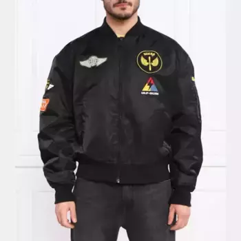 Бомбер стандартного кроя Guess, черный