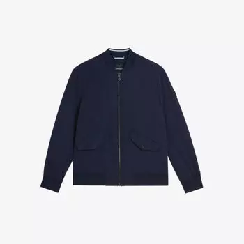Бомбер стандартного кроя из смесового нейлона с ребристым воротником Alabama Ted Baker, темно-синий