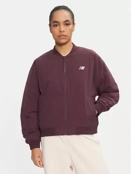 Бомбер стандартного кроя New Balance, коричневый