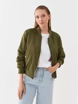 Бомбер стандартного кроя Only, зеленый